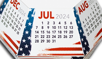 Stars and Stripes Polygon Calendar Pop-Up